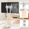Mobile TV Stand for 32&ndash;65 Inch TVs, AV Shelf, Height Adjustable, Lockable Wheels, VESA 400x400 mm, 40 kg Capacity, Wood Grain &amp; White