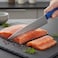 Kitchen Master 8 Inch Stainless Steel Professional Chef Knife (Blue)   NSF Certified for Fish/Seafood Prep, KMK010