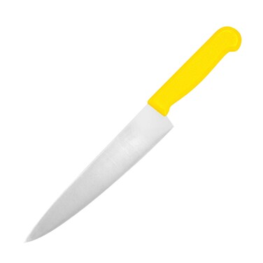 Kitchen Master 8 Inch Stainless Steel Professional Chef Knife (Yellow)   NSF Certified for Poultry &amp; Chicken, KMK015