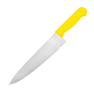 Kitchen Master 10 Inch Stainless Steel Professional Chef Knife (Yellow)   NSF Certified for Poultry &amp; Chicken, KMK023