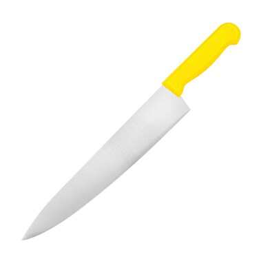Kitchen Master 12 Inch Stainless Steel Professional Chef Knife (Yellow)   NSF Certified for Poultry Bulk Prep, KMK031