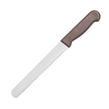 Kitchen Master 8 Inch Stainless Steel Serrated Bread Knife (Brown)   Professional Slicer, KMK034