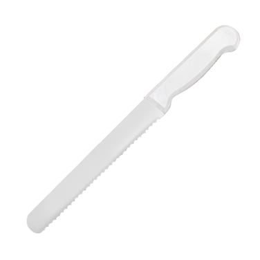 Kitchen Master 8 Inch Stainless Steel Serrated Bread Knife (White)   Professional Bakery Slicer, KMK035