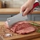 Kitchen Master 7 Inch Stainless Steel Meat Cleaver (Red)   NSF Ready for Raw Meat Chopping, KMK051