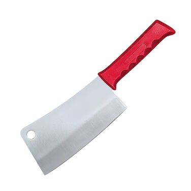 Kitchen Master 7 Inch Stainless Steel Meat Cleaver (Red)   NSF Ready for Raw Meat Chopping, KMK051