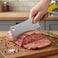 Kitchen Master 7 Inch Stainless Steel Meat Cleaver (Yellow)   NSF Ready for Poultry Chopping, KMK053