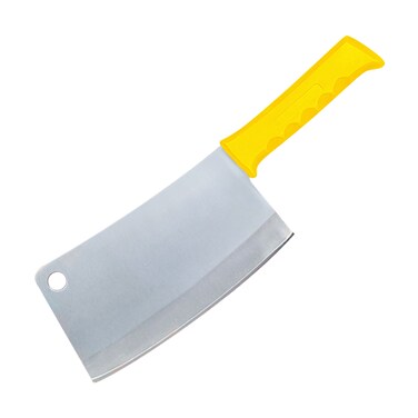 Kitchen Master 8 Inch Stainless Steel Meat Cleaver (Yellow)   NSF Ready for Poultry Chopping, KMK058