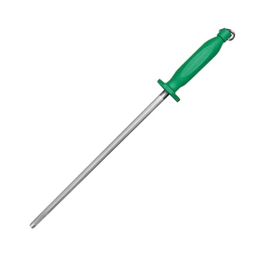 Kitchen Master 12 Inch Stainless Steel Sharpening Steel (Green)   Professional Honing Rod, KMK062