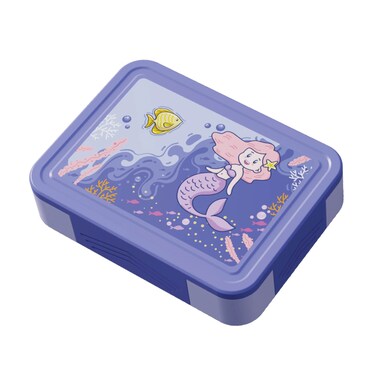 PEARL KIDS LARGE PLASTIC BENTO BOX &ndash; MERMAID DESIGN, BPA-FREE, LEAKPROOF, SPACIOUS LUNCH CONTAINER FOR KIDS, PK0006