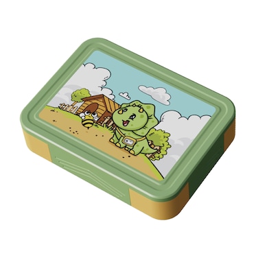 PEARL KIDS LARGE PLASTIC BENTO BOX &ndash; DINO DESIGN, BPA-FREE, LEAKPROOF, SPACIOUS LUNCH CONTAINER FOR KIDS, PK0007