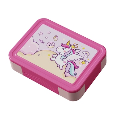 PEARL KIDS LARGE PLASTIC BENTO BOX &ndash; UNICORN DESIGN, BPA-FREE, LEAKPROOF, SPACIOUS LUNCH CONTAINER FOR KIDS, PK0008