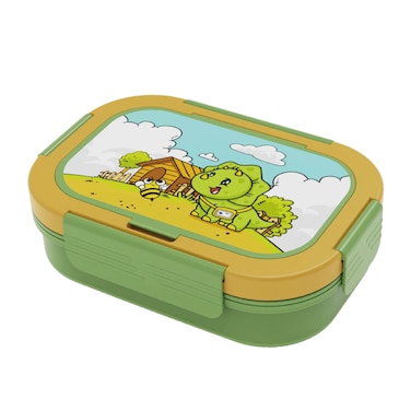 PEARL KIDS REGULAR PLASTIC LUNCH BOX &ndash; DINO DESIGN, BPA-FREE, LEAKPROOF, COMPACT SCHOOL LUNCH CONTAINER, PK0015