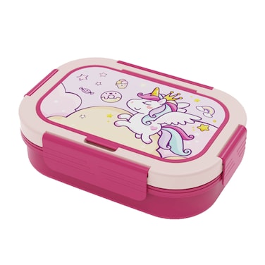 PEARL KIDS REGULAR PLASTIC LUNCH BOX &ndash; UNICORN DESIGN, BPA-FREE, LEAKPROOF, COMPACT SCHOOL LUNCH CONTAINER, PK0016