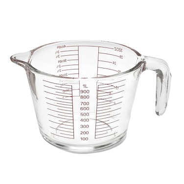 RK 1 Liter Glass Measuring Jug - High-Grade Borosilicate Heat Resistant Large Measuring Cup, RNTP38