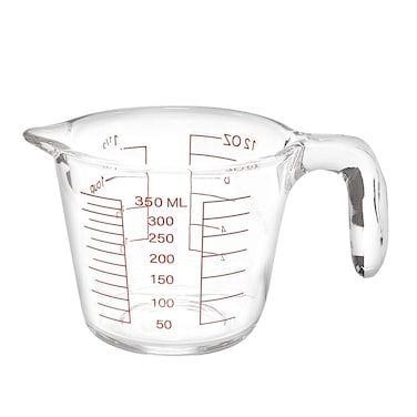 RK 350 ml Glass Measuring Jug - High-Grade Borosilicate Heat Resistant Liquid Measuring Cup, RNTP36