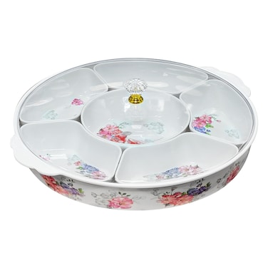RK Melamine Candy Tray Set - Decorative Multi-Compartment Serving Platter for Sweets &amp; Nuts, RKM042