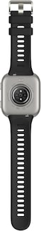 Amazfit Bip Max, 2.07" AMOLED Display, up to 20 Days of Battery, GPS, 4GB Storage, Offline Maps, Fitness Tracker, Hybrid Training, 150+ Sports, HYROX Mode, Silver Case &amp; Black Strap- Intl Version