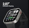 Amazfit Bip Max، شاشة AMOLED بحجم 2.07 بوصة، بطارية تصل إلى 20 يوما، GPS، سعة تخزين 4 جيجابايت، خرائط غير متصلة، جهاز تتبع اللياقة البدنية، تدريب هجي رياضة، وضع HYROX، غلاف فضي وحزام أسود - نسخة دولية