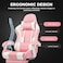 GTPLAYER #1 USA Gaming Chair, Ergonomic High Back Reclining &amp; Height Adjustable PU Leather Computer Chairs with Massage Cushion, Adjustable Neck &amp; Lumbar Support, Armrests, Footrest (Pink)