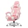 GTPLAYER #1 USA Gaming Chair, Ergonomic High Back Reclining &amp; Height Adjustable PU Leather Computer Chairs with Massage Cushion, Adjustable Neck &amp; Lumbar Support, Armrests, Footrest (Pink)