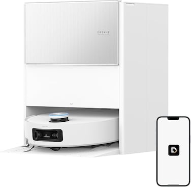 Dreame Aqua10 Ultra Roller Robot Vacuum Cleaner, Automatic Roller Cleaning, 8 cm Obstacle Avoidance, Automatic Emptying, 30,000 Pa Suction, Intelligent Voice Control, White