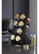 8 Jar Spice Rack with Matt Black &amp; Brass Finish