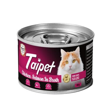 Taipet Cat Canned Wet Food Chicken & Salmon In Broth-85g