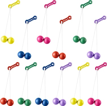 12 Pcs Clackers Balls on a String Novelty Swinging Click Clacks Balls for Kids Adults Sensory Toy Vintage Birthday Party Favors