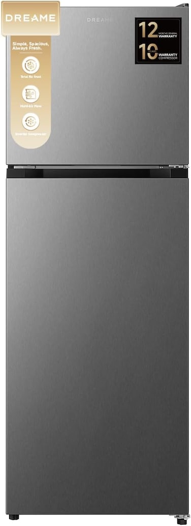 Dreame Refrigerator Gross 440L and Net 348L, Total No Frost Multi-Air Flow, Inverter Compressor, Humidity Control Crisper, Digital Touch Control, Adjustable Shelf, Twist Ice Maker, Titanium Silver