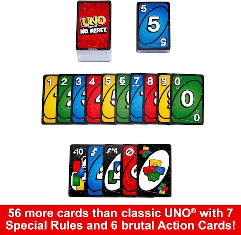 Show &#39;em No Mercy Card Game for Kids, Adults and Families to Gather and Travel with Extra Cards, Special Rules and Tougher Penalties! UNO