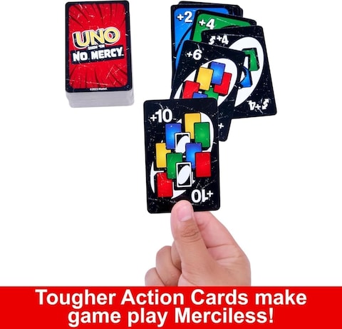 Show &#39;em No Mercy Card Game for Kids, Adults and Families to Gather and Travel with Extra Cards, Special Rules and Tougher Penalties! UNO