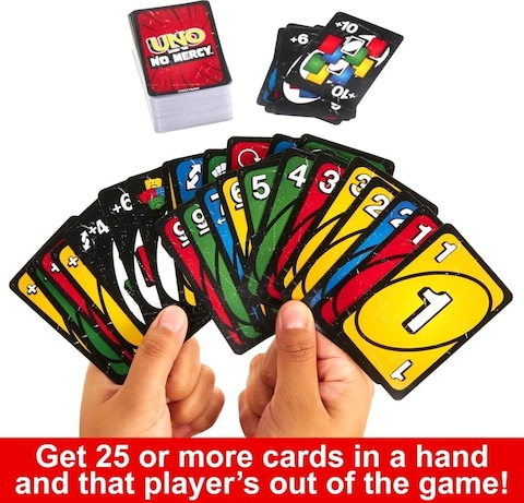 Show &#39;em No Mercy Card Game for Kids, Adults and Families to Gather and Travel with Extra Cards, Special Rules and Tougher Penalties! UNO