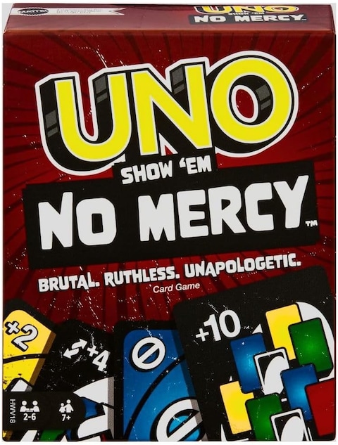 Show &#39;em No Mercy Card Game for Kids, Adults and Families to Gather and Travel with Extra Cards, Special Rules and Tougher Penalties! UNO