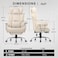 GTPLAYER Big &amp; Tall Home Office Chair with Pocket Spring Lumbar Support, Ergonomic Comfortable Wide Office Desk Computer Gaming Chair with Outward Fixed Soft Armrests &amp; Footrest (PU Leather, Beige)