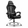 كرسي الألعاب المريح GTPLAYER رقم 1 في أمريكا، يأتي مع وسادة دعم قطني ومسند رأس وذراعين قابلين للتعديل. بتصميم عصري يناسب اللعب والعمل من جلد PU (أسود).