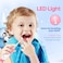 SEAGO Toddler Electric Toothbrushes for Baby Ages 0-3 Years, Baby Toothbrush with Smart Timer and Suction Base, 4 Replacement Brush Heads SG-513(Pink-C) (pink)