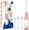 SEAGO Toddler Electric Toothbrushes for Baby Ages 0-3 Years, Baby Toothbrush with Smart Timer and Suction Base, 4 Replacement Brush Heads SG-513(Pink-C) (pink)
