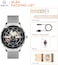 G-TAB GLR4 Women&rsquo;s Smartwatch 1.19" AMOLED Touch Screen, Bluetooth Calling, NFC, Fitness Tracker, Health Monitoring, Notification Alerts, Waterproof Ladies Smart Watch for Girls Silver