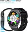 G-TAB GTR7 Smartwatch, 1.75&rdquo; AMOLED Display, Bluetooth Calling Smart Watch, Ultra Thin 7.0mm, AI Voice Assistant, 24/7 Health Monitor Heart Rate, SpO2, Sleep, Fitness Tracker 30 Days Standby (Black)