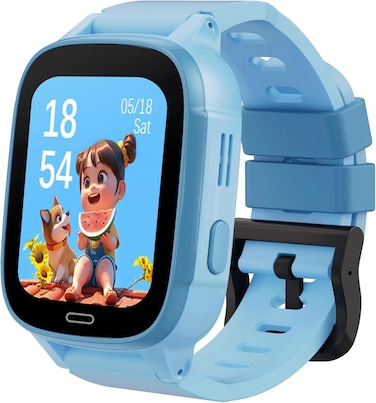 G-Tab WK1 SE 4G GPS Kids Smartwatch 4G SIM Real-Time GPS Tracker Calling, SOS Safety Watch, 1.83 INCH IP67 Waterproof, Up to 4 Days Battery Life Parental Control Smartwatch for Kids