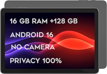 G-Tab T14 10.1&rdquo; Non-Camera Privacy Tablet, Octa-Core T7250, 16GB RAM (4+12GB), 128GB Storage, Android 16, 4G Dual SIM, 5G Wi-Fi, 5500mAh Battery &ndash; Secure Tablet for High-Security Workplaces