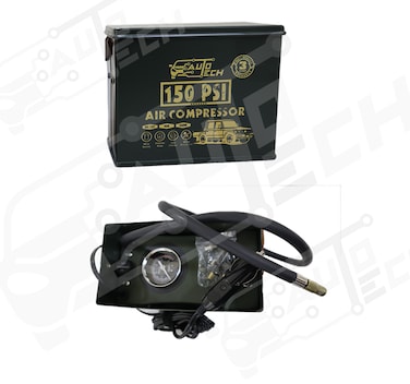Al Khateeb AutoTech Portable Heavy Duty Air Compressor   30mm High Performance Cylinder   30L/Min Fast Air Flow   100 PSI Max Pressure   12V Universal Tire Inflator for Cars, SUVs &amp; Motorbikes   Compact &amp; Reliable