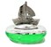 Al Khateeb Space No. 1 Luxury Sailboat Car Air Freshener   65ml Premium Chrome &amp; Glass Dashboard Ornament   Mixed 4 Fragrance Collection   Nautical Interior Garnish for Car, Home &amp; Office   Silver Finish
