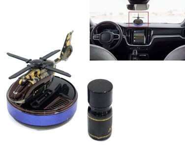 Al Khateeb Solar Powered Rotating Helicopter Car Air Freshener   Kinetic Propeller Fragrance Diffuser   3 Scent Mixed Collection   Zinc Alloy Dashboard Ornament &amp; Luxury Interior Garnish