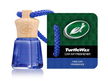 Al Khateeb TurtleWax Mini Bottle Car &amp; Home Air Freshener - New Car Scent (4.5ml)   Premium Hanging Wood Diffuser   Long Lasting Fragrance Oil   Authentic Glass Bottle for Vehicle, Office &amp; Small Spaces