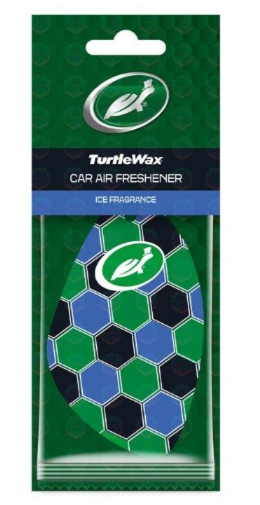 Al Khateeb TurtleWax Hanging Cellulose Car and Home Air Freshener - Ice Fragrance   Long Lasting Scent Card   High Performance Odor Neutralizer for Vehicle &amp; Office   Iconic Hexagon Design for Freshness