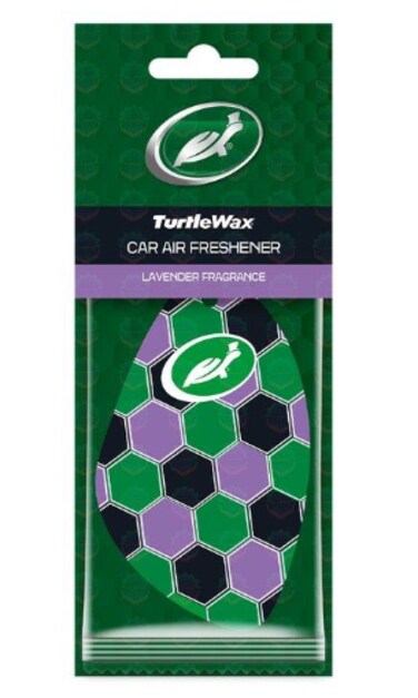 Al Khateeb TurtleWax Hanging Cellulose Car and Home Air Freshener - Lavender Fragrance   Long Lasting Scent Card   High Performance Odor Neutralizer for Vehicle &amp; Office   Iconic Hexagon Design for Freshness