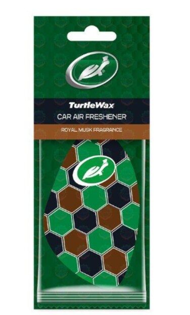 Al Khateeb TurtleWax Hanging Cellulose Car and Home Air Freshener - Royal Musk Fragrance   Long Lasting Scent Card   High Performance Odor Neutralizer for Vehicle &amp; Office   Iconic Hexagon Design for Freshness