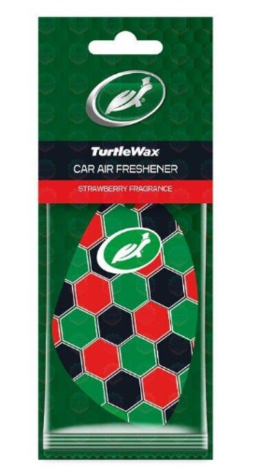 Al Khateeb TurtleWax Hanging Cellulose Car and Home Air Freshener - Strawberry Fragrance   Long Lasting Scent Card   High Performance Odor Neutralizer for Vehicle &amp; Office   Iconic Hexagon Design for Freshness