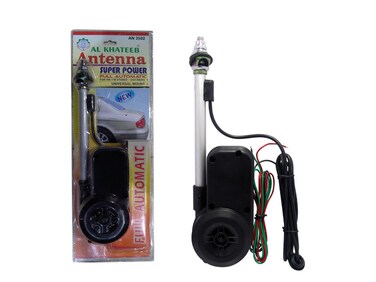AutoTech Super Power Full Automatic Car Antenna   Universal Mount AM/FM Stereo Radio Aerial   Electric Power Motorized Retractable Design   High Gain Signal Booster for All Vehicle Models
